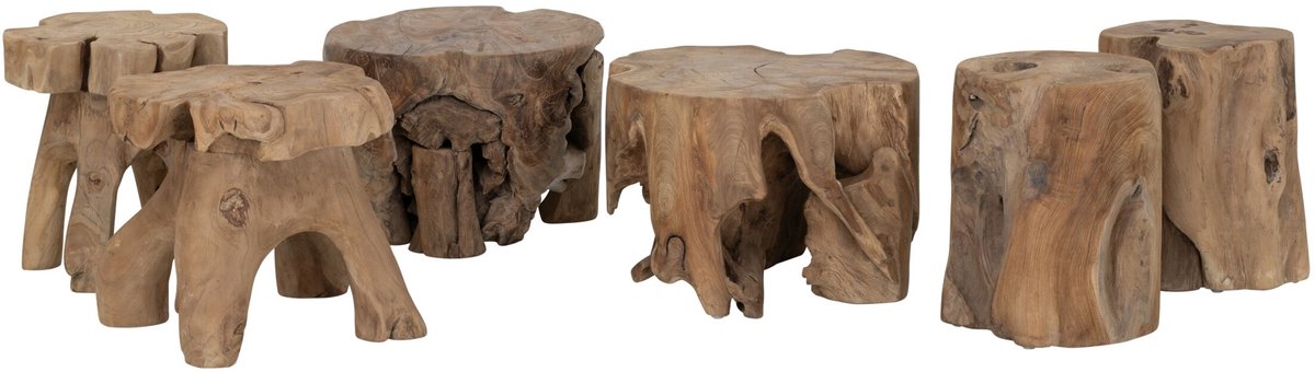 MUST Living Coffee table Billie,±40xØ40 cm, teakwood roots