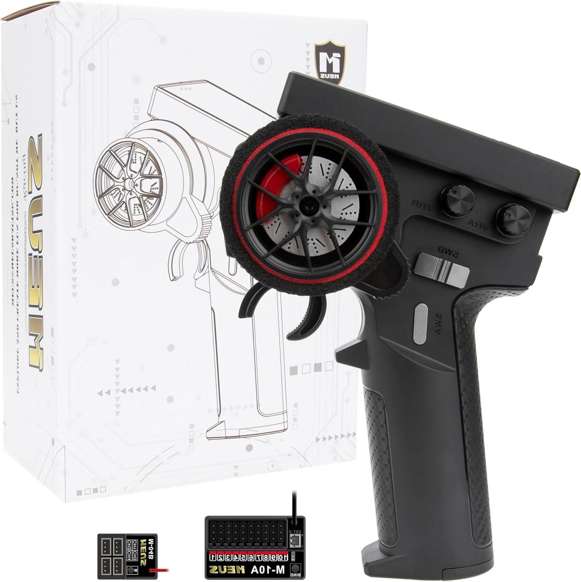 RC Zender 8 Kanalen - Afstandsbediening Set - RC Auto Besturen - 2.4GHz Stabiele Connectie - 300 Meter Bereik - Zwart