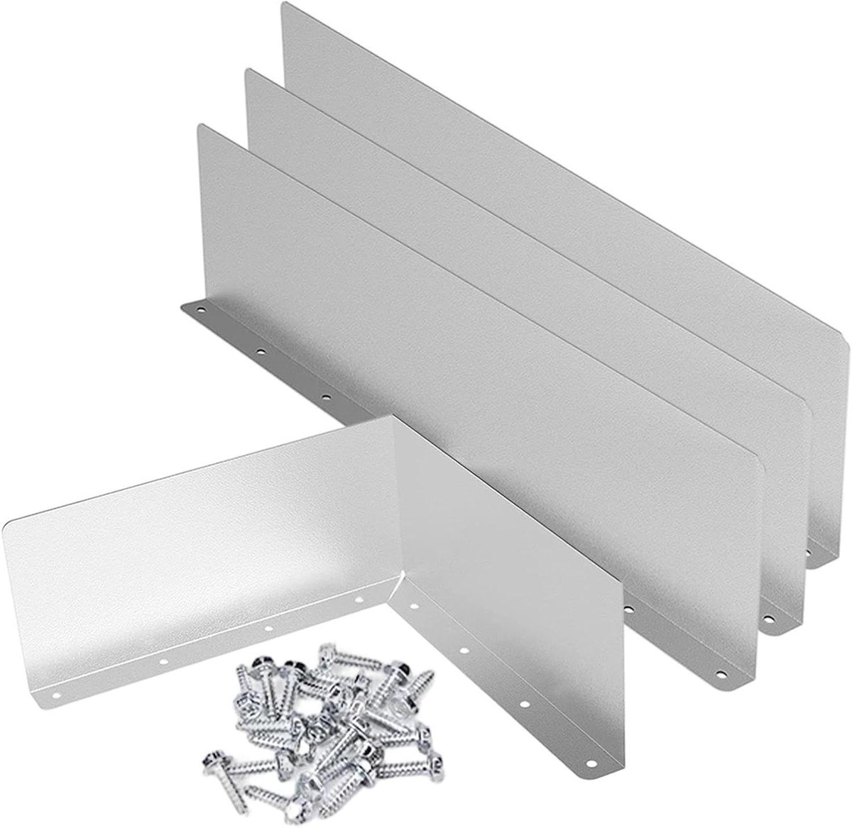 Regenwater Afleiders - Loodgieter Splash Beschermers - Voorkom Waterschade - Roestbestendig Aluminium - 45.2 x 14.4 cm - Grijs