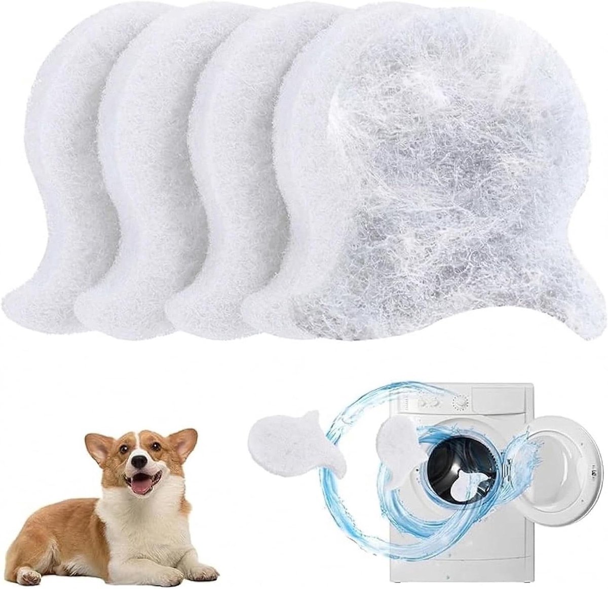 Haarvangers voor wasmachine - Haaropvangbal wasballen - Kleding reinigen - Effectieve ontharing - 104 x 105 cm - Grijs