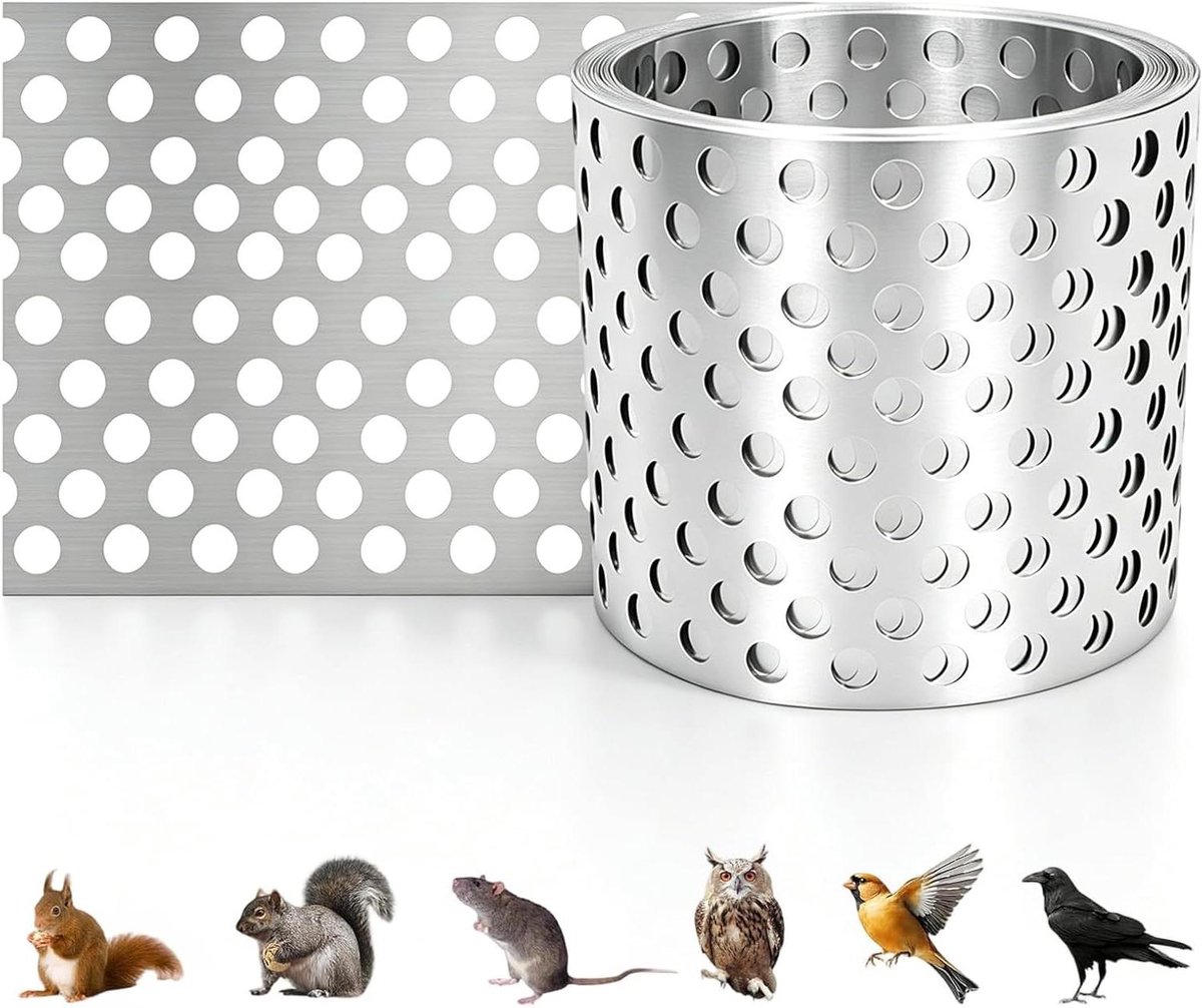 Dakrand Rooster - Vogelbescherming Ventilatie - Dak Beschermen - Roestvrij Aluminium - 7 meter lang 8 cm breed - Zilver