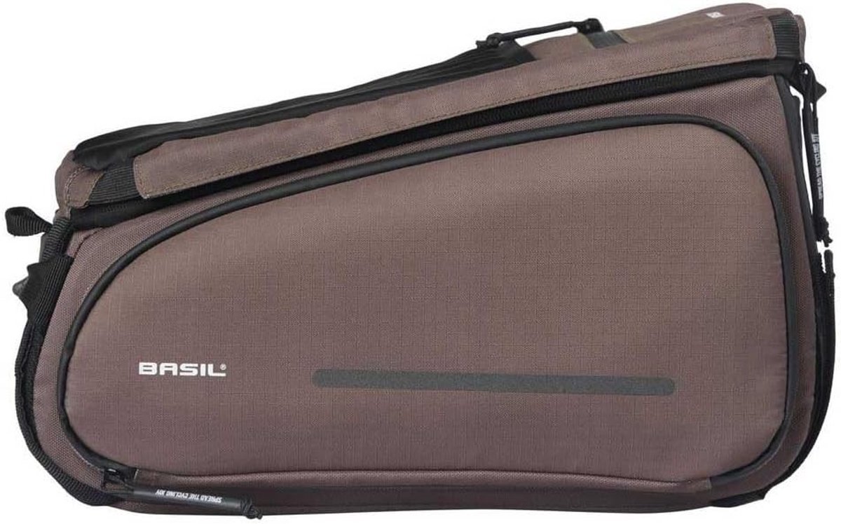Fietstas enkel - Bruin - 10-26 L - Waterafstotend Gerecycled Polyester - Voor Woon-werkverkeer en Boodschappen