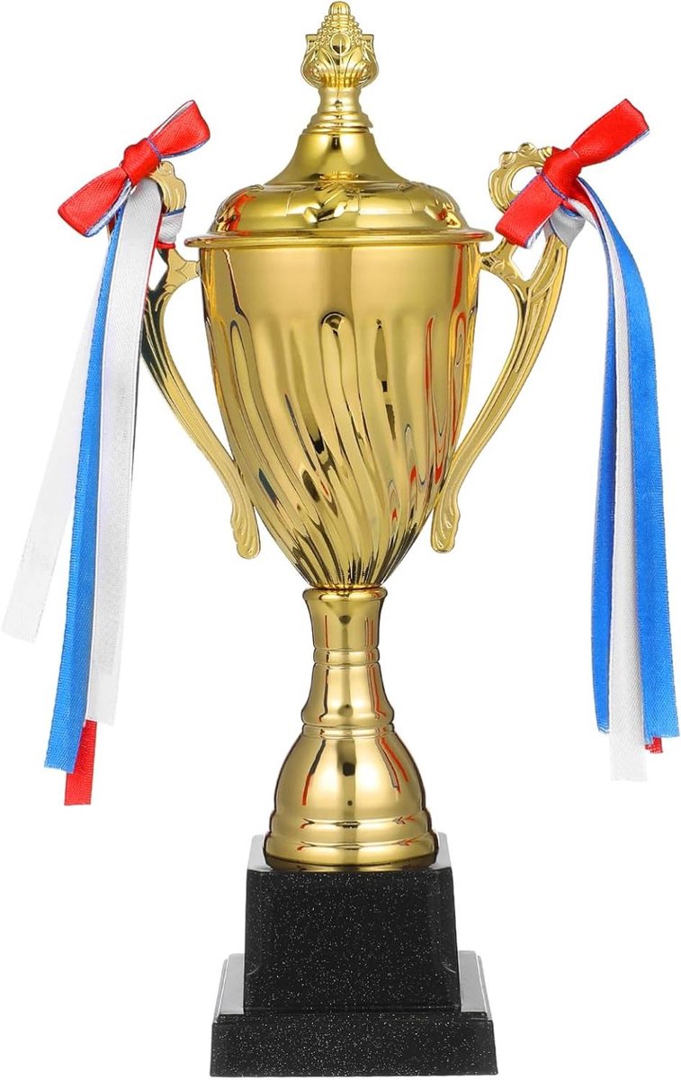 Metalen Trofee Beker - Award Trofee - Sportevenementen Vieren - Robuuste Metalen Constructie - 29 cm Hoog - Goud