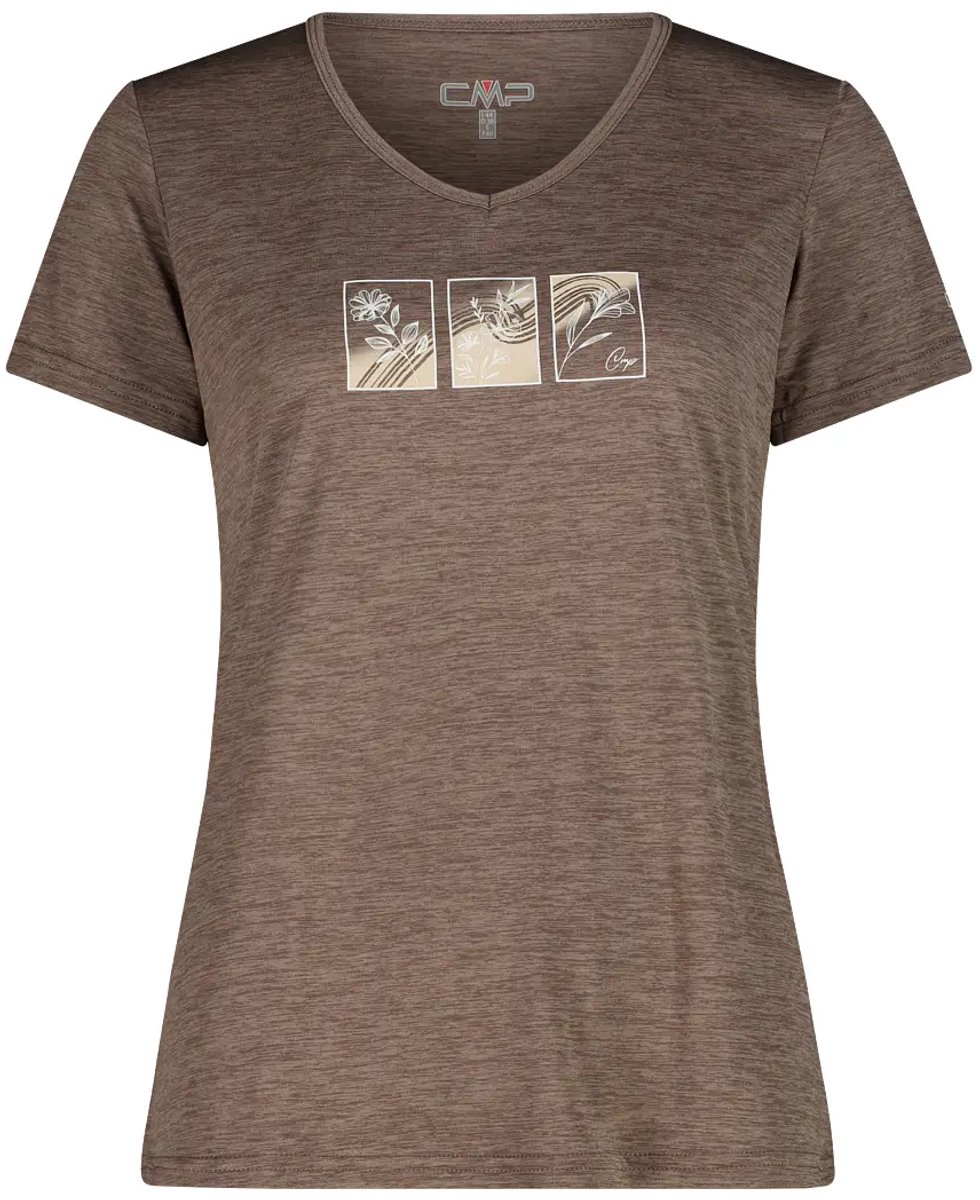 T-shirt met een wijde hals voor dames CMP Light Toffee Mel.