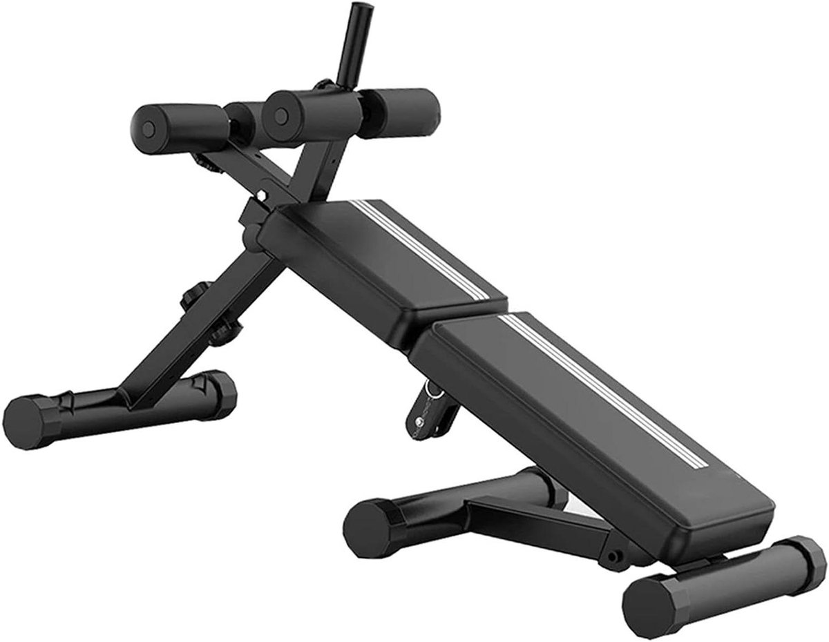 Fitness Bankje - Trainingsbankje Opklapbaar - Kracht Training - Verstelbare Rugleuning - 140 cm - Zwart