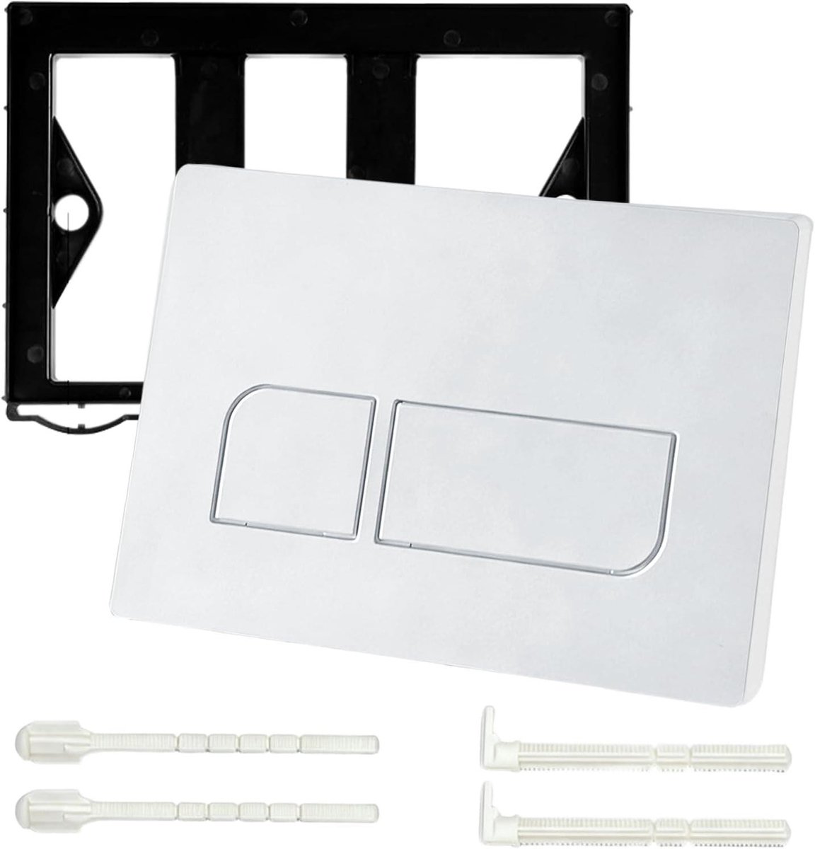 Drukplaat WC Bediening - Spoelplaat Reserveonderdeel - Toilet Reparatie - Brede Compatibiliteit - Standaard Afmetingen - Wit