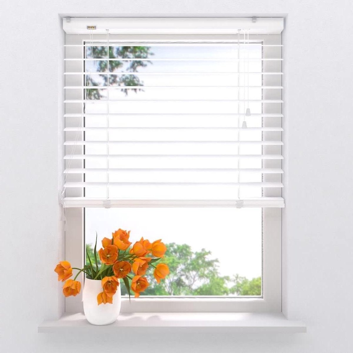 Aluminium Jaloezie - Matte Lamellen - Licht Reguleren - 50mm Lamellen - 80x180 cm - Wit