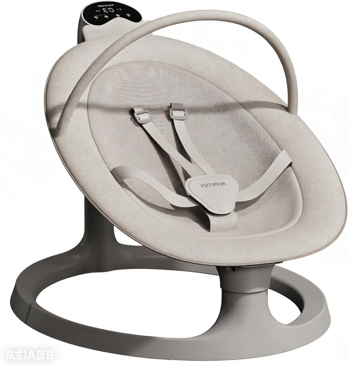 Elektrische Babywip - Schommelstoel Baby - Baby Kalmeren - Dubbele Armstructuur - Tot 30 kg - Kaki