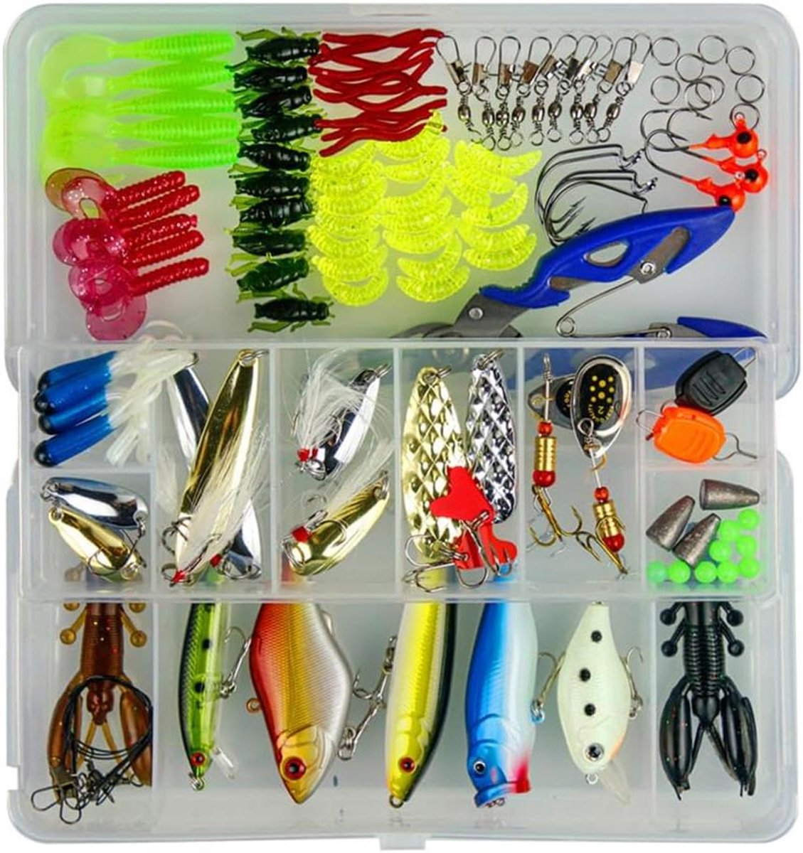 Vislures Accessoireset - Visserij Tackle - Vissen in Open Water - 120 Delige Set - 19 cm Lengte - Gemengd