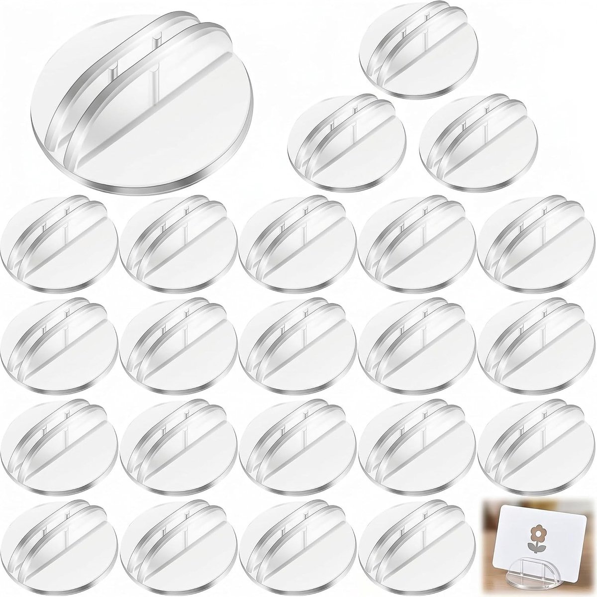 24 Houders voor Speelkaarten en Prijskaartjes - Transparante Acryl Voetjes voor Tafelspellen, Foto's en Knutselwerk, Stabiel en Duurzaam Ontwerp voor Organisatie en Decoratie