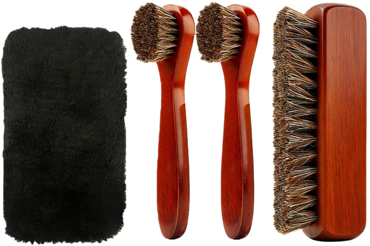 Omgoods - Professionele Schoenpoets Set met 4 Borstels