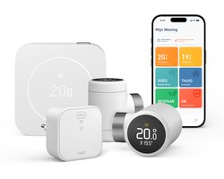 tado° Bedrade Slimme Thermostaat X (2e gen.) Multi-Room Starterskit - Incl. 2 Radiatorknoppen -…