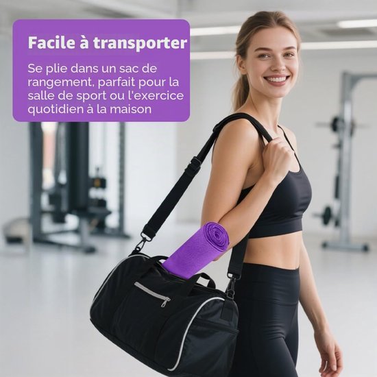 Yogamat, vezelyogamat, geschikt voor sportscholen en Pilates-183*82CM，Roze van Yogamat — afbeelding 3