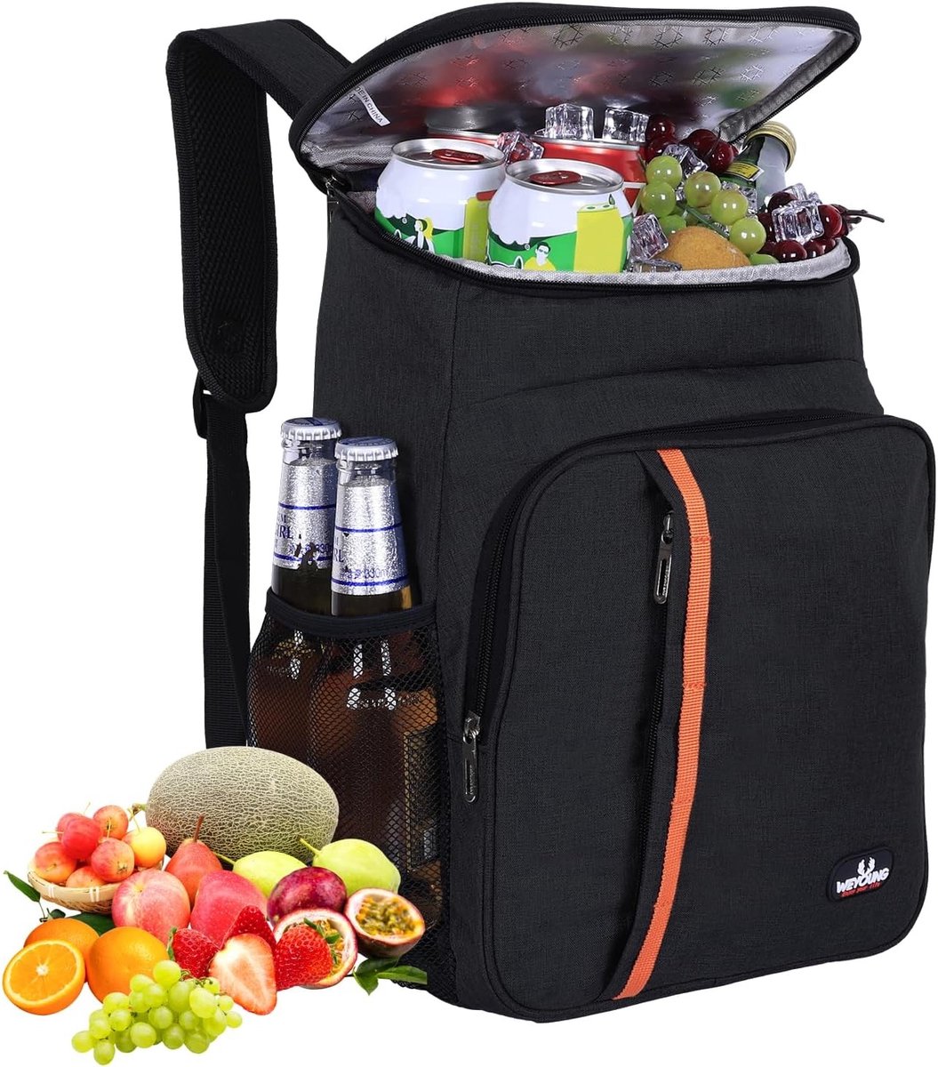 Koelrugzak - Zwart - 23 Liter - Duurzame Geïsoleerde Rugzak - Voor Outdoor en Dagelijks Gebruik