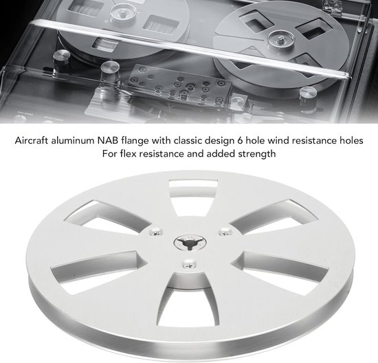 Lege Tape Spoel - Opname Spoel - Audio Opnemen - Aluminium Constructie - 7 inch - Zilver — afbeelding 5