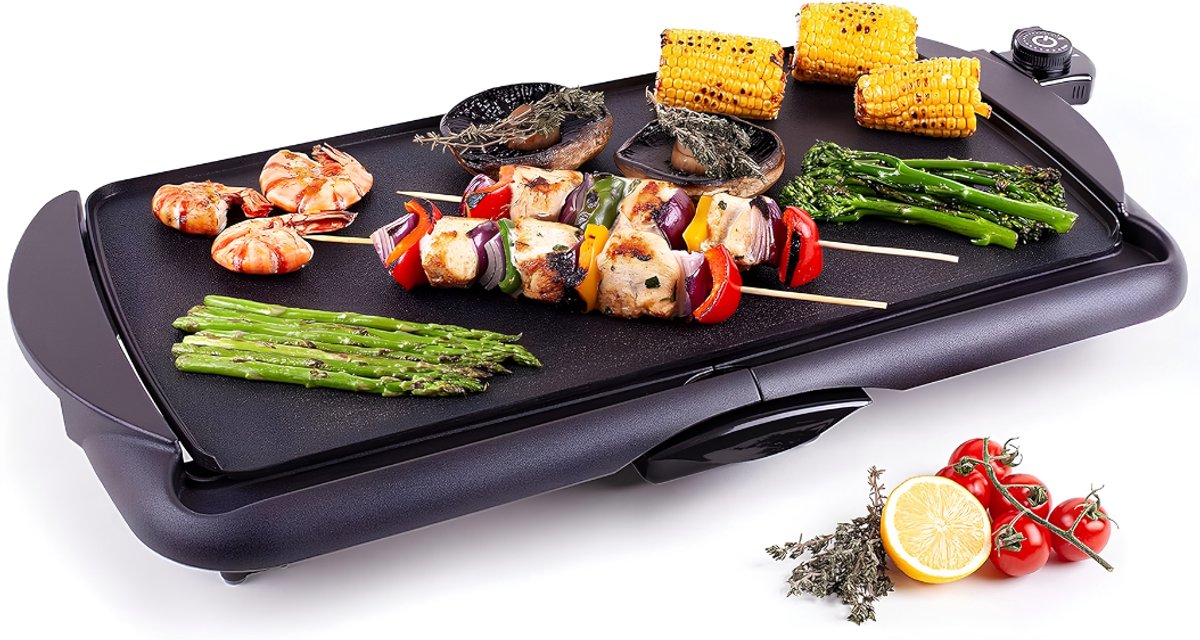 Lìon® Gourmetstel - Grill and Bakplaat - Bakplaat - Zwart - 32cm x 62cm x 8cm