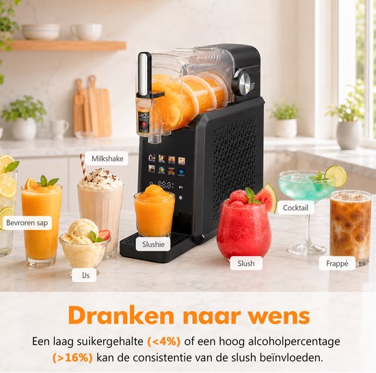 Slushmachine - 1,8L Compressor Koeling, Touchscreen, 7 Programma's, Zelfreiniging - Thuis & Horeca Gebruik van Vankel — afbeelding 4