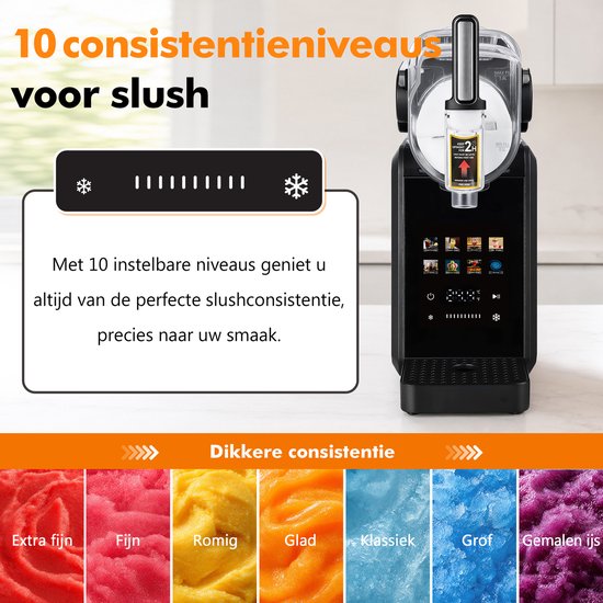 Slushmachine - 1,8L Compressor Koeling, Touchscreen, 7 Programma's, Zelfreiniging - Thuis & Horeca Gebruik van Vankel — afbeelding 5