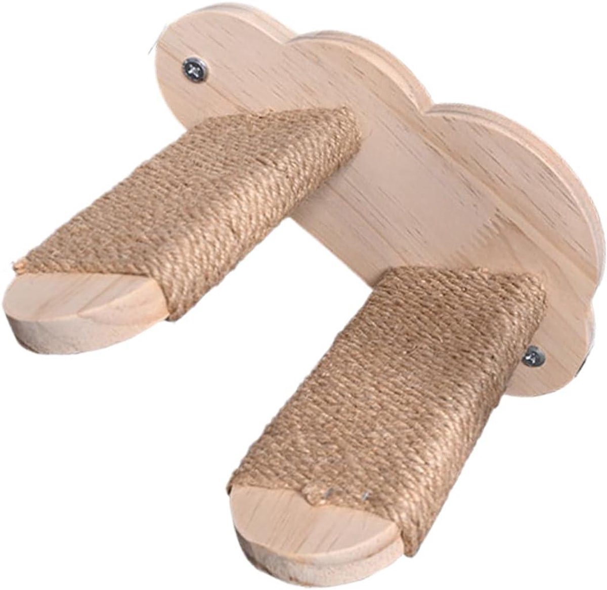 Katten Klimtrap - Wandplank Kat - Spelen en Rusten - Met Sisal Touw - 9.45x7.87 inch - Natuurlijk