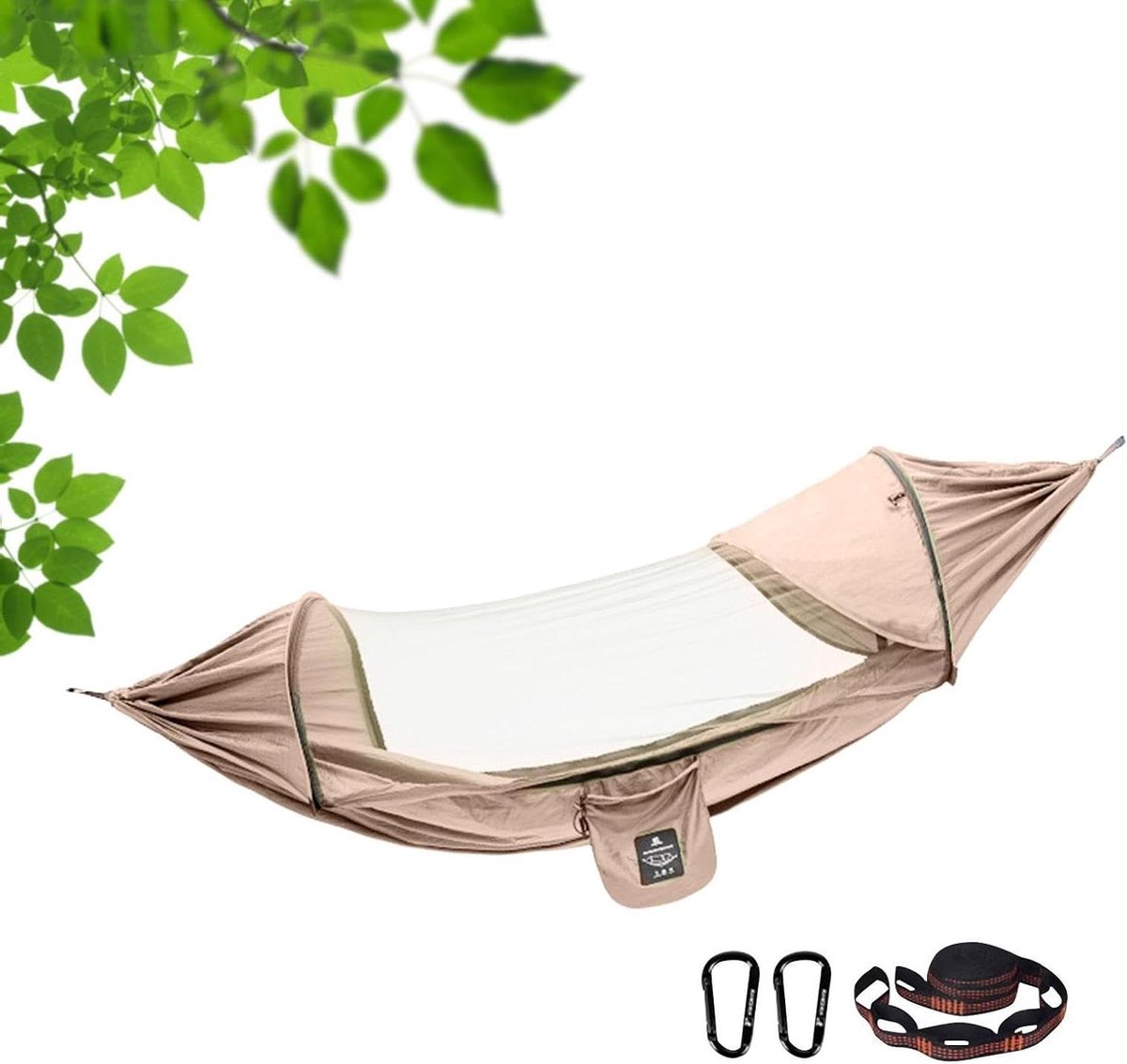 Campinghangmat met Vliegennet - Reishangmat Outdoor - Ontspannen in de Natuur - Hoge Dichtheid Vliegennet - 270 x 140 cm