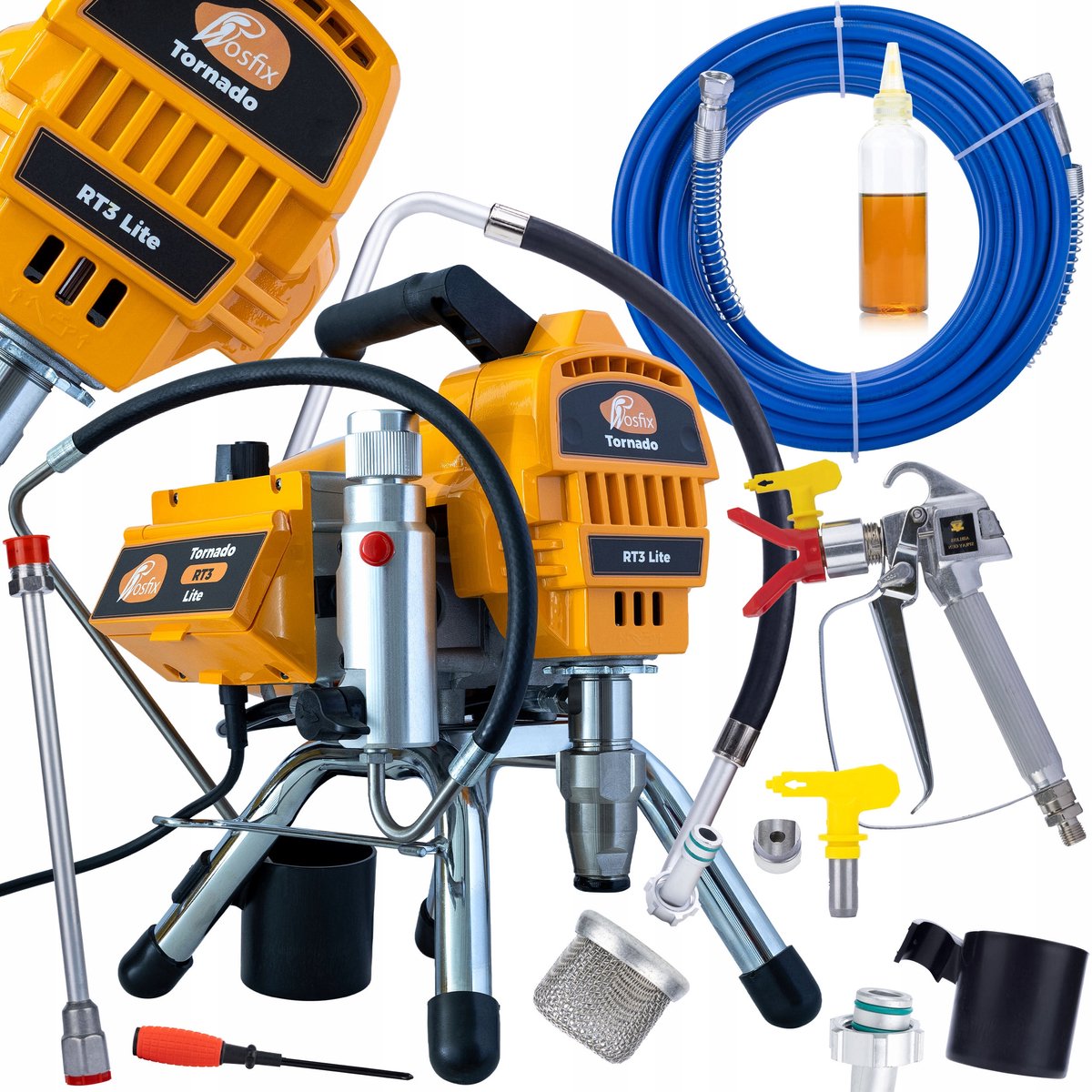 Rosfix Airless Verfspuit Tornado RT3 Lite - Borstelloze Motor 2000W - 3300 PSI, 2,2 L/min