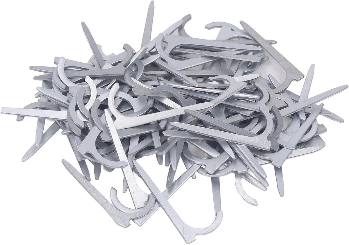 Pijphaakspijkers - Leidingspijkers Bevestigingsclips - Leidingen Bevestigen - Koolstofstaal Materiaal - 100 stuks - Zilver