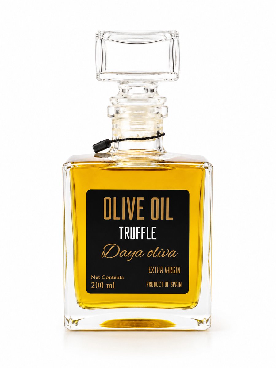 Daya Oliva Extra Virgin Olijfolie Truffel 200 ml – Spaanse Olijfolie met Truffel – Luxe Olijfolie