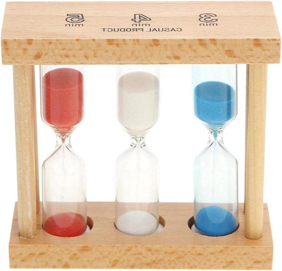Zandloper Timer - Zandloper Klok - Tijd Meten - Handgeblazen Glas - 9 x 9 x 3 cm - Kleurrijk