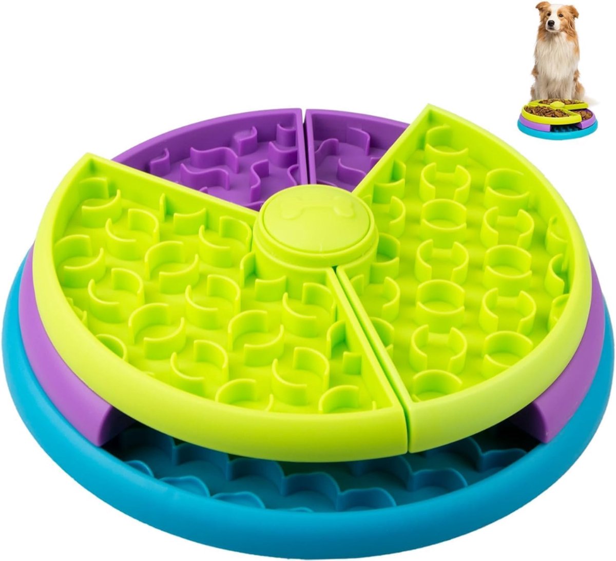 ZRNS® Anti Schrokbak Hond - Voerbak voor Honden - Slow Feeder - 3-Laags - Anti Slip