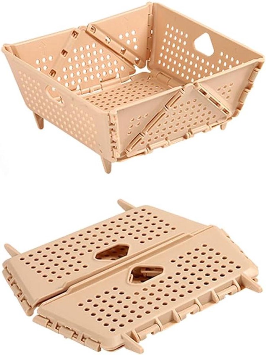 Inklapbaar Vergiet - Afvoermand Zeef - Groenten Fruit Wassen - Ruimtebesparend Opvouwbaar - 22.5 x 21 x 10 cm - Groen