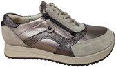 Waldlaufer Leer En Suede Dames Sneakers H - Beige - 39