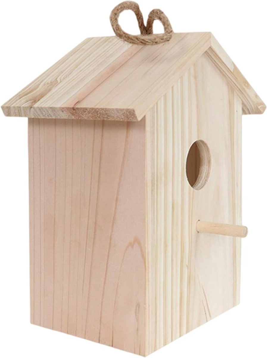 Vogelhuisje Hout - Nestkast Vogel - Vogels Observeren - Met Helder Raam - 11 x 15 x 11 cm - Houtkleur
