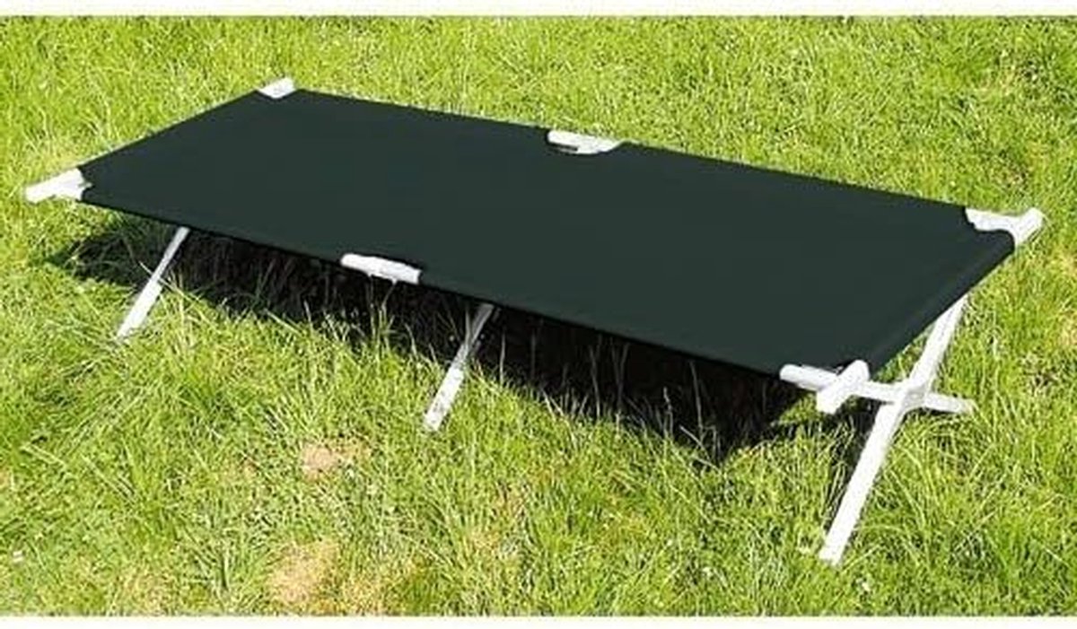 Camping Bed - Veldbed Opvouwbaar - Ontspannen Buiten - Lichtgewicht Aluminium - 190 cm - Zwart