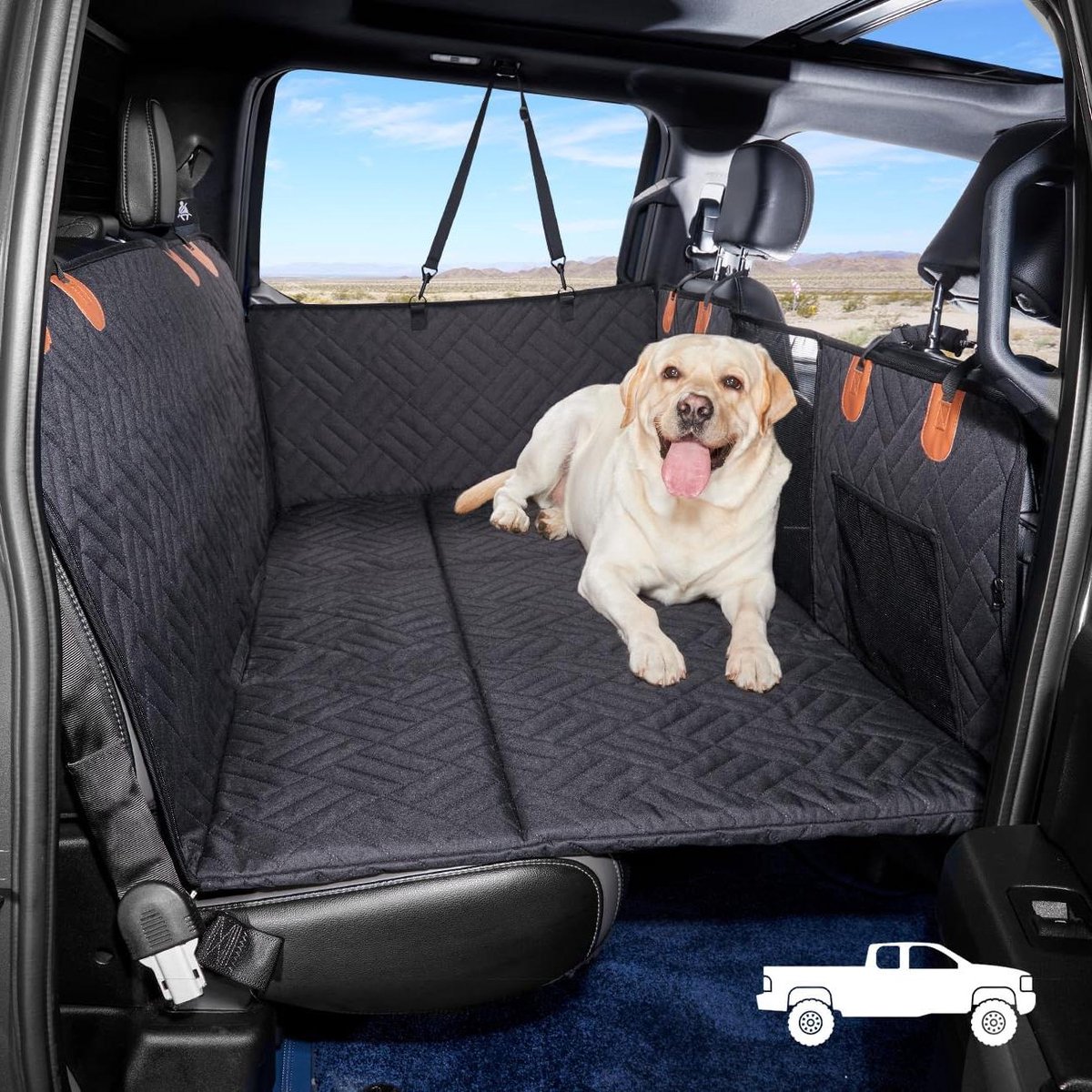 Honden Zetelverlenger - Honden Autostoel Extender - Veilig Reizen Hond - Waterdicht Oxford Doek - 145 x 76 cm - Zwart
