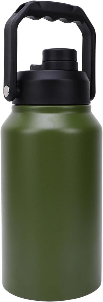 Geïsoleerde Waterfles - Thermosbeker Reismok - Hydratatie Onderweg - Grote Capaciteit 3L - 13.5x28cm - Olijfgroen