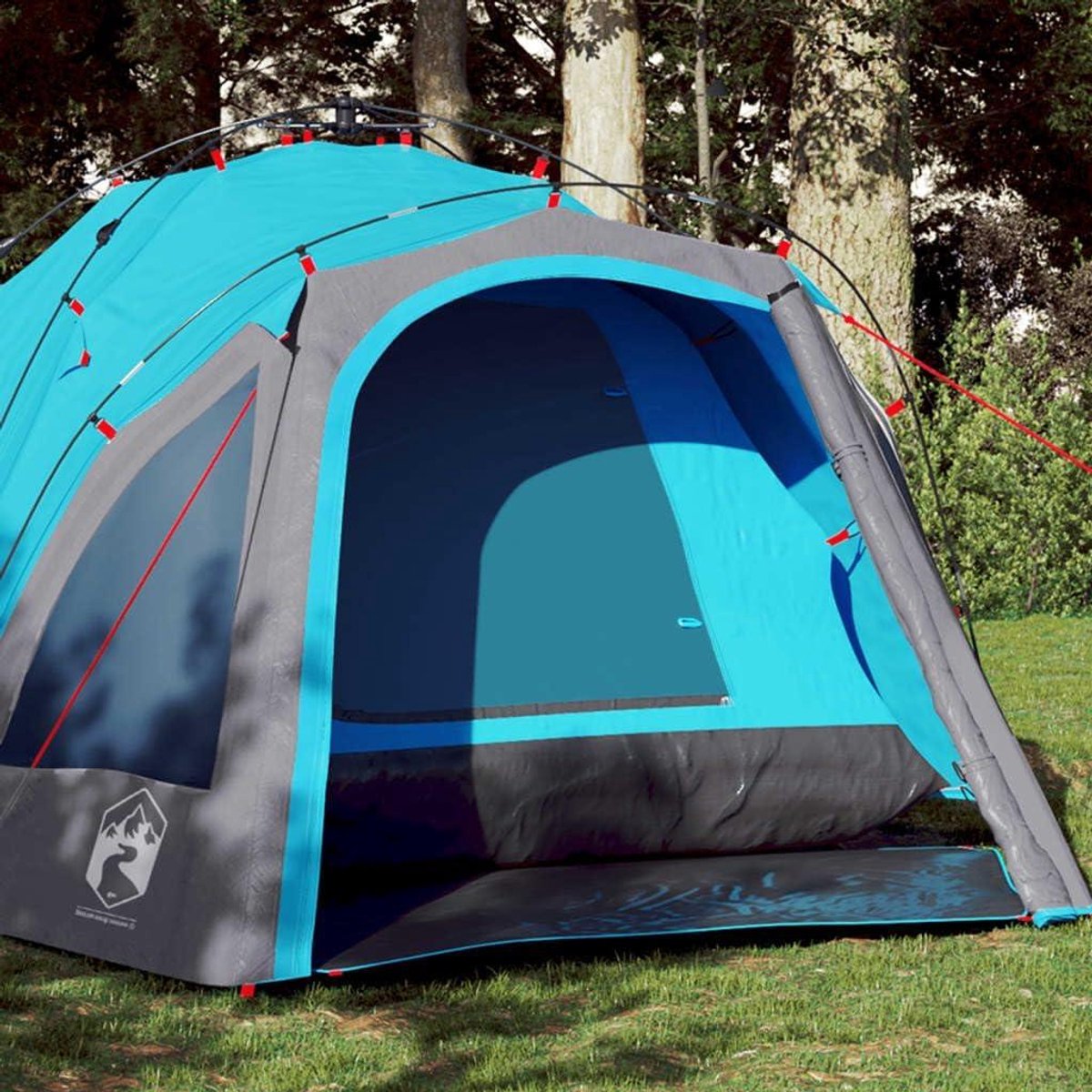 Kampeertent Koepel - Pop-up Tent Familiaal - Buiten Kamperen - Snel Opzetbaar - 3 Persoons - Blauw