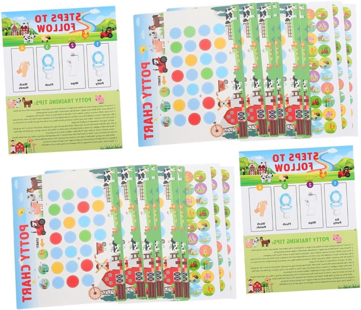 Zindelijkheidstraining Stickers - Beloningsstickers Kinderen - Goede Gewoonten Leren - Met Potjeskaart - 26 x 21 cm - Multicolor