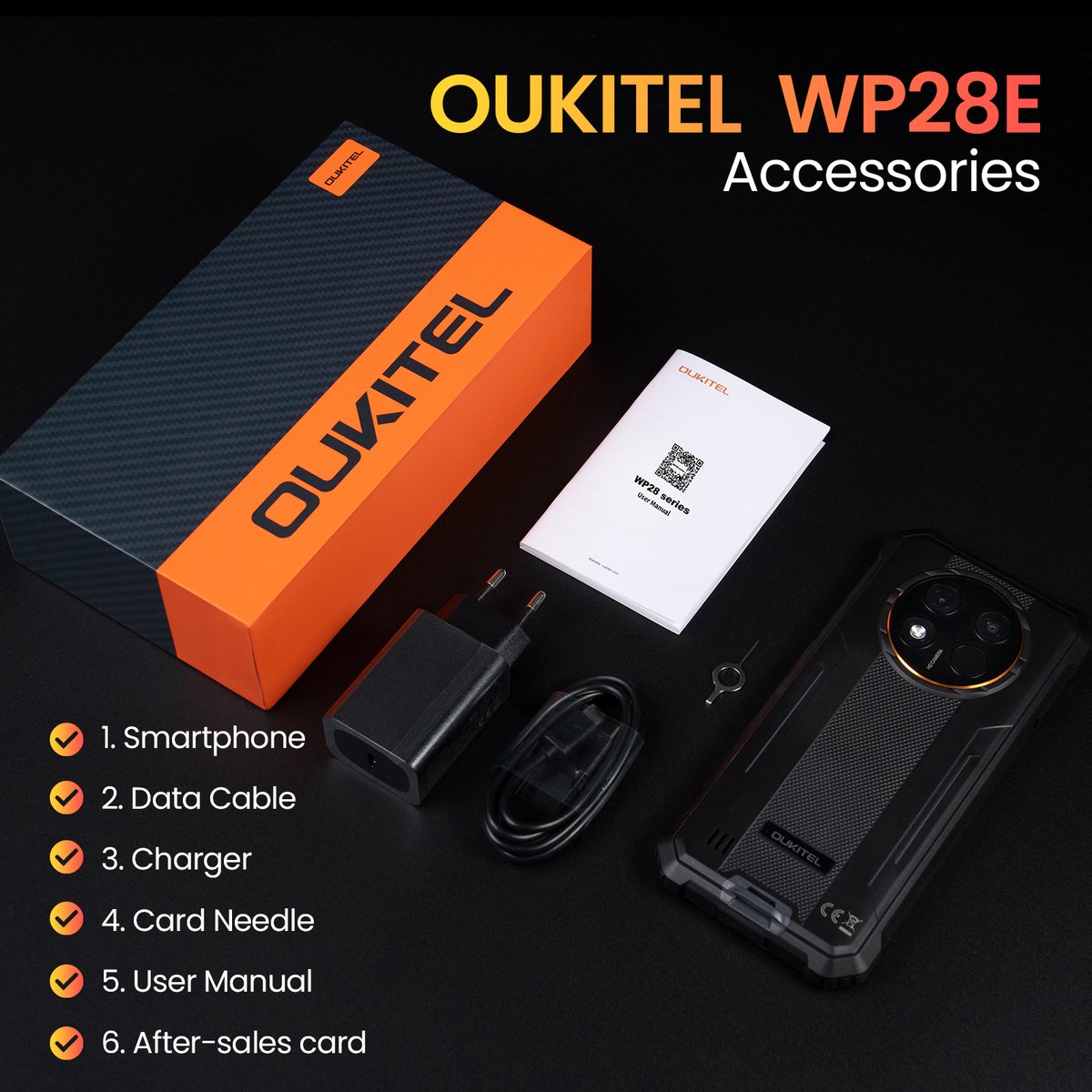 OUKITEL WP28E Outdoor Smartphone-10600mAh-16GB RAM-64GB ROM-13MP-IP68 Waterdicht-Android 14