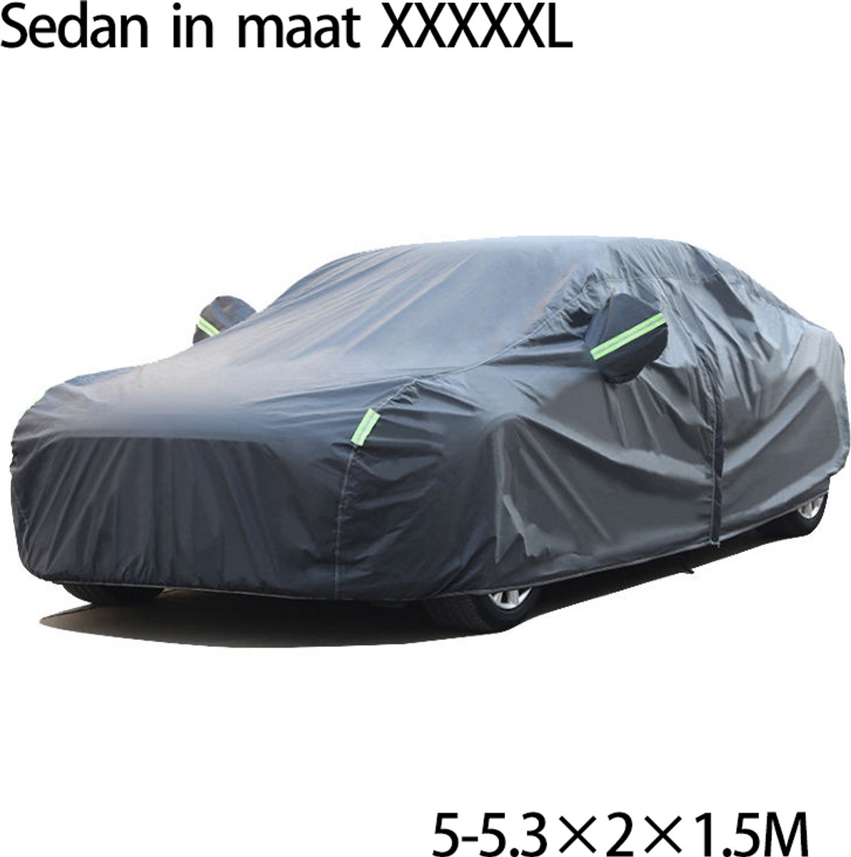 KZQ Universele Auto Car Cover - Waterdicht & UV-Bestendig - Voor Sedan - Maat XXXXXL (5.0-5.3m) - Zwart