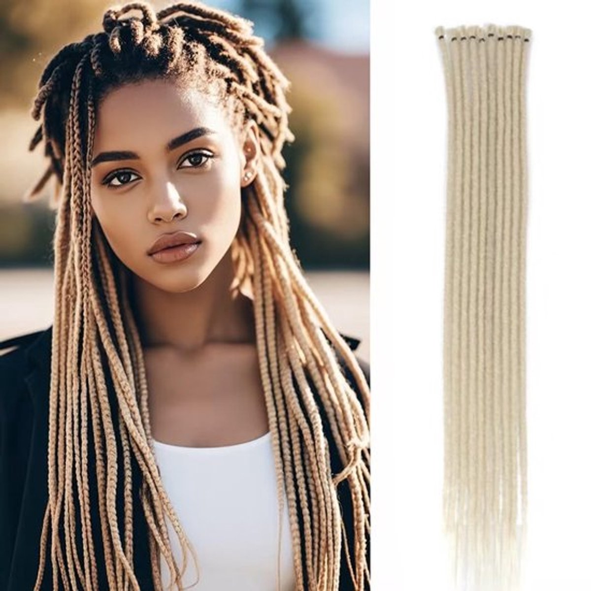 Dreadlocks Extensions 15 Strengen - Synthetisch Haar - Ombre Blonde - Reggae Vlechtontwerp - Haarverlengingen voor Vrouwen - Natuurlijke Uiterlijk - Haarextensions