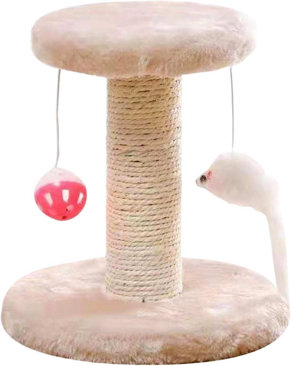 Krabpaal voor Katten - Krabtoren Klimboom - Meubelbescherming Katten - Sisal Touw Kolom - 20 x 20 x 11 cm