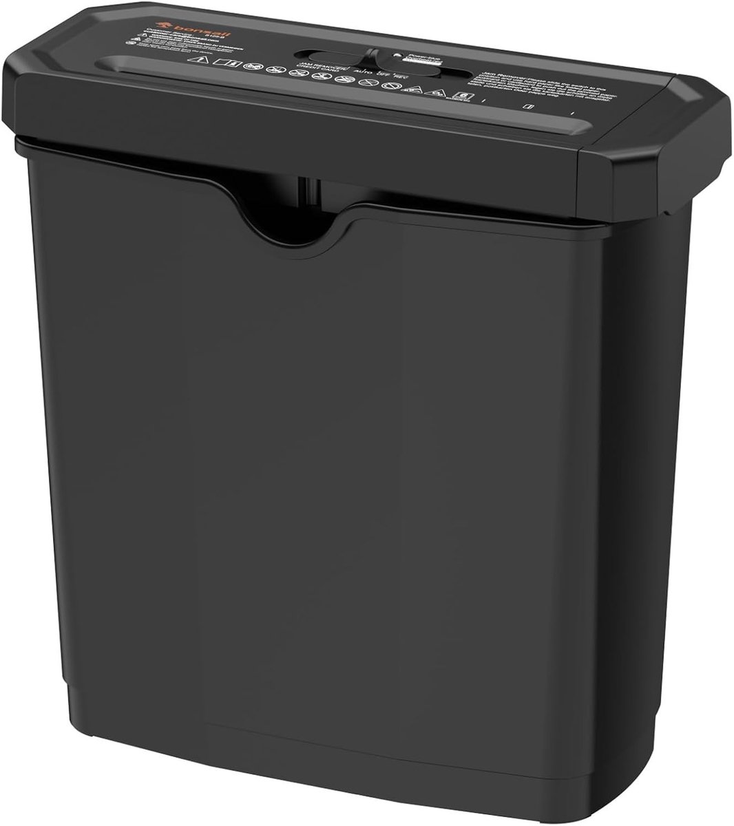 Papierversnipperaar - Zwart - 6 vellen - Streepversnipperaar - Voor Kantoor en Thuisgebruik
