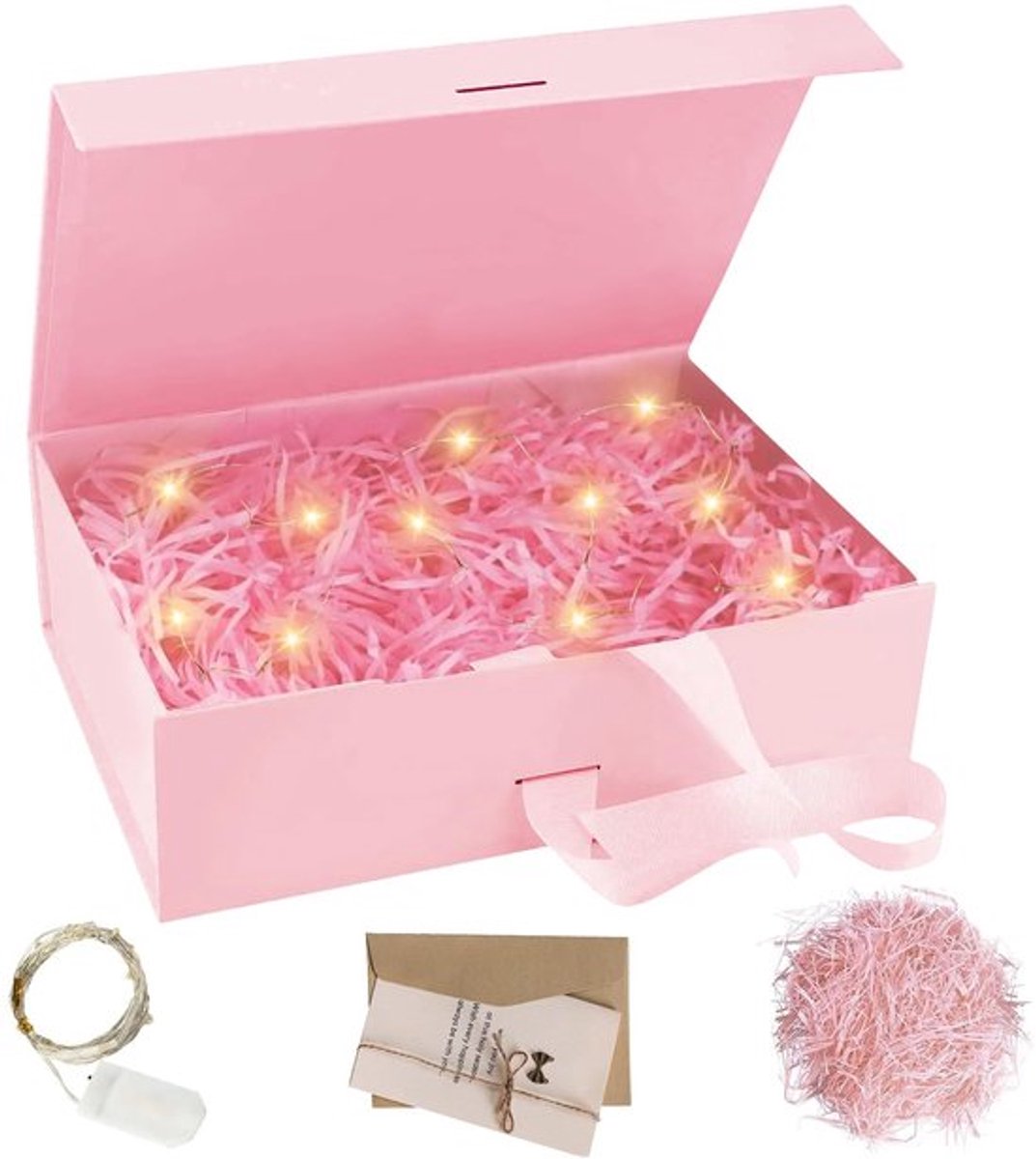 Opvouwbare Geschenkdoos met Strik en LED Verlichting