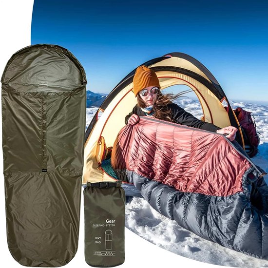 Thermische Slaapzakhoes - Beddengoed Zak Slaapzak Beschermer - Kamperen en Reizen - Extra Thermische Isolatie - 85x220cm - Legergroen — afbeelding 5