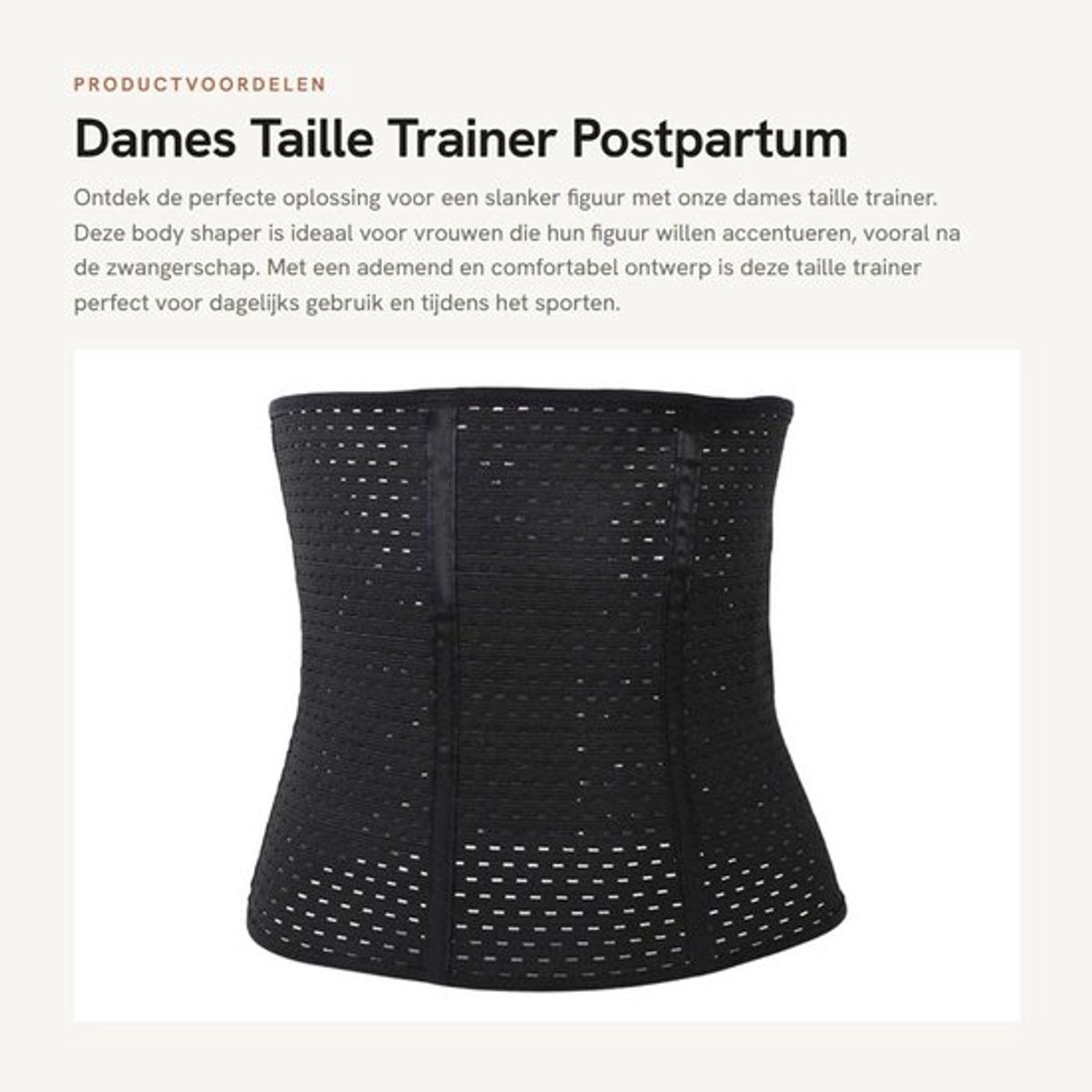 Afslankgordel Comfortabel - Taille Trainer - Body Shaper - Bustier/Korset - 4 Stalen Botten - Ademend Materiaal - Waist Trainer