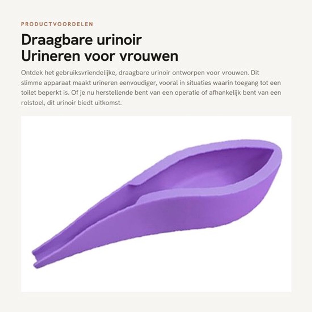 Urinoir Draagbaar - Siliconen Urinoir voor Vrouwen - Handig voor Gehandicapte Vrouwen - Reisvriendelijk - Eenvoudig te Gebruiken - Inclusief Tas - Vrouwelijk Urineerapparaat