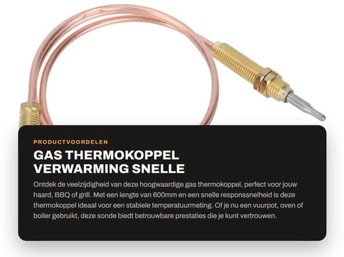 Thermokoppel M8 Draad - Gasverwarming - Vuurpot - Oven - Boiler - Hoge gevoeligheid en snelle responssnelheid - Temperatuursensor