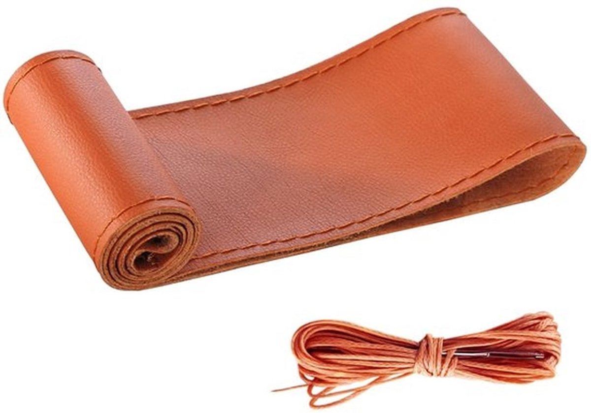 Stuurhoes Microvezel-Leer - Universeel - Geschikt voor Stuurwielen 37-38 cm - Handgenaaid - Zachte Textuur - Geschikt voor Alle Seizoenen - Stuurwielhoes
