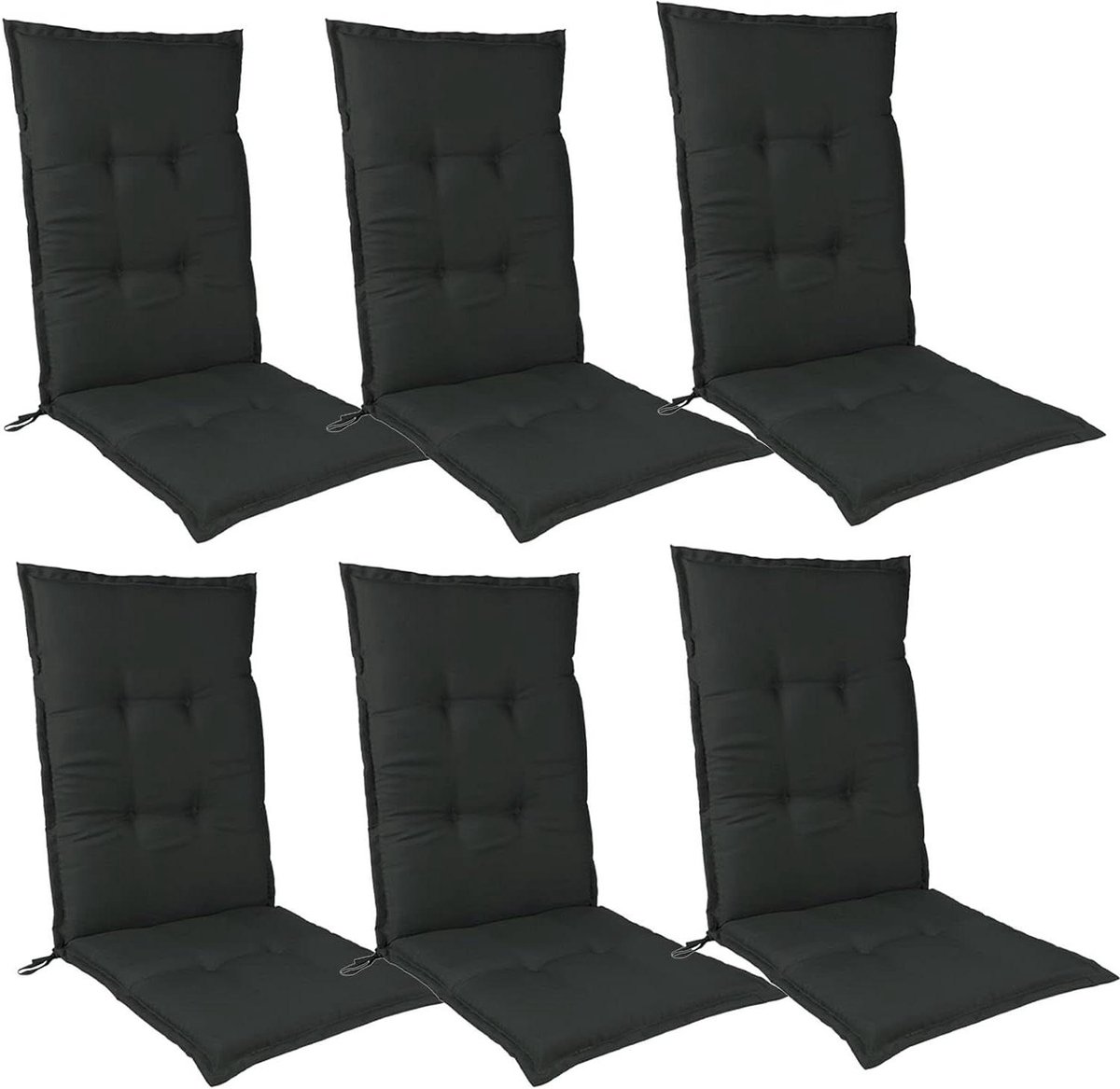 Stoelkussens Hoge Rug - Ligstoelkussens Tuinkussens - Buiten Ontspannen - Waterdicht Polyester - 120 x 50 cm - Zwart
