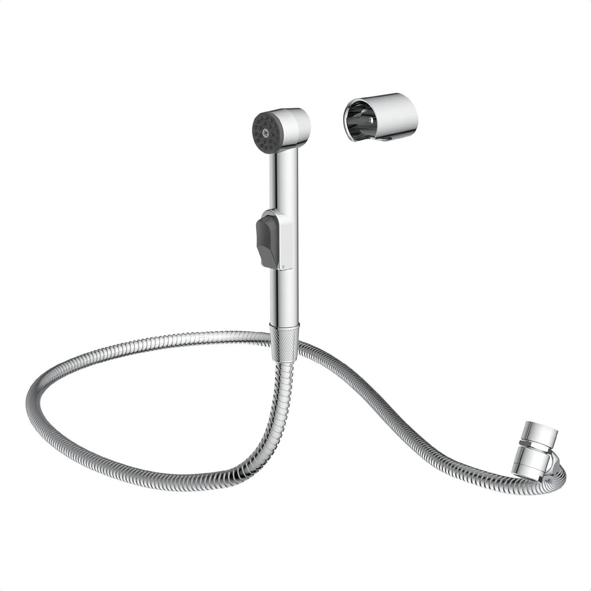Ionische douchekop - Chroom - 33 x 181 mm - Handdouche met slang en adapter - Voor keuken, badkamer en werkplaats